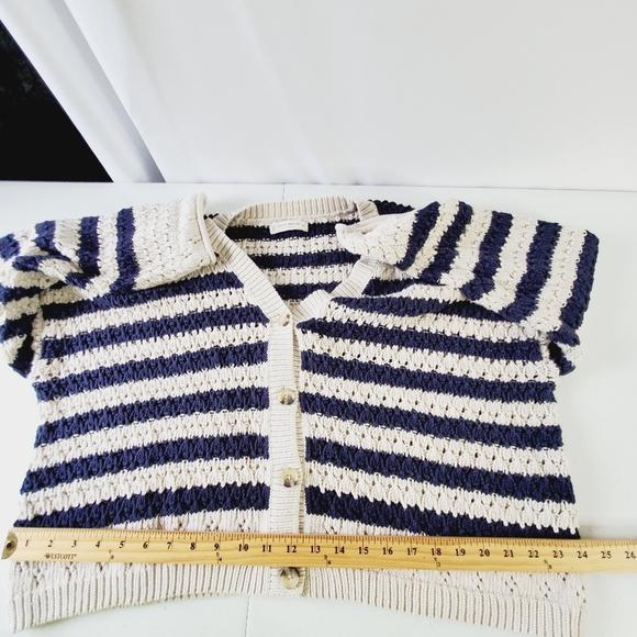 Lucky Brand Striped Slouchy Knit Cardigan XXL Long Sleeve Button Front Sweater - Picture 8 of 13